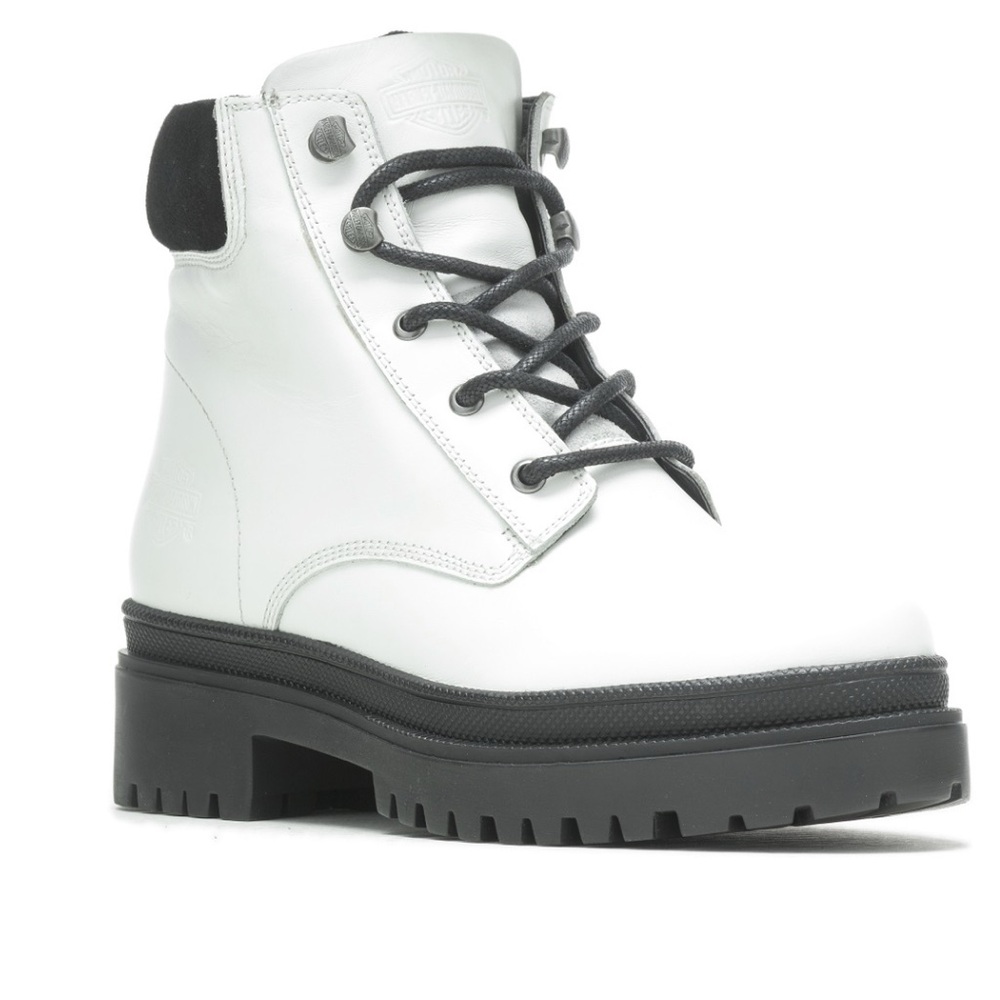 Harley-Davidson White Tressler Waterproof Boots 5.5